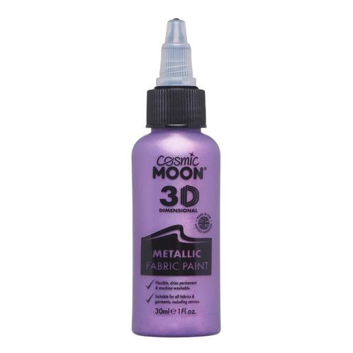 Cosmic Moon Metallic Fabric Paint Purple 30ml, Hobby en Vrije tijd, Feestartikelen, Nieuw, Verzenden