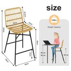 2dekans | Set van 2 Rotan Barkrukken – 69 cm Zithoogte –, Huis en Inrichting, Stoelen, Ophalen of Verzenden, Zo goed als nieuw