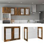 vidaXL Wandkast hangend 80x31x60 cm glas en bewerkt hout, Huis en Inrichting, Keuken | Keukenelementen, Nieuw, Verzenden