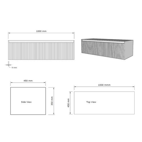 Onderkast Gliss Design Timotheus 100 CM Incl. Topplaat, Doe-het-zelf en Verbouw, Sanitair, Ophalen of Verzenden