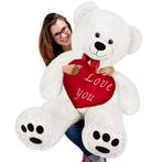 Zachte Teddybeer 150cm XXL Wit incl. Hartkussen (Knuffels), Verzenden, Nieuw