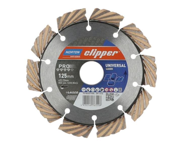 Norton Clipper Pro Universeel diamantzaagblad 125 x 22,23 mm, Zakelijke goederen, Machines en Bouw | Tuin, Park en Bosbouw, Overige typen