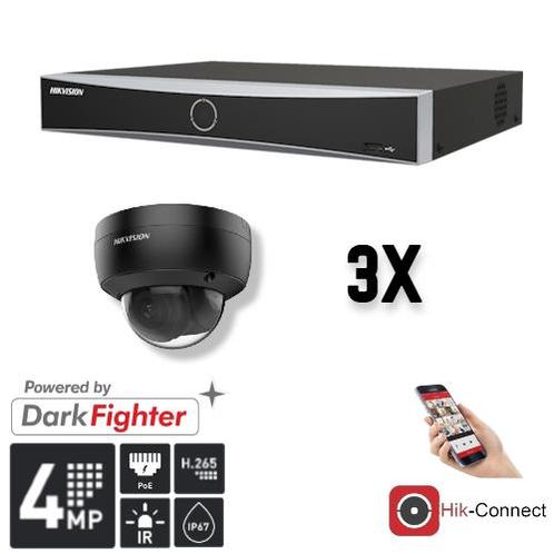 Hikvision Set 3x Dome 4MP + Recorder & Bekabeling, Audio, Tv en Foto, Videobewaking, Ophalen of Verzenden