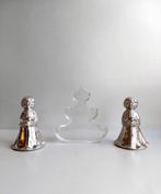 Kandelaar engel, kerstboom (3) - Metaal, Verzilverd, Glas -, Nieuw