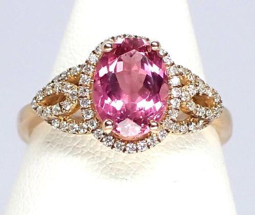 Ring - 18 karaat Roségoud - 1.35ct. tw. Toermalijn - Diamant, Sieraden, Tassen en Uiterlijk, Ringen