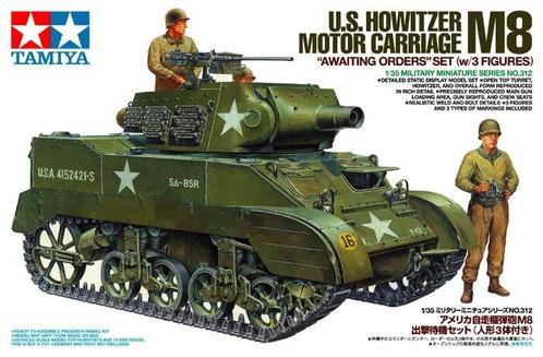 TAMIYA 35312 U.S. HOWITZER MOTOR CARRAIGE M8 “AWAITING OR..., Hobby en Vrije tijd, Modelbouw | Figuren en Diorama's, Verzenden