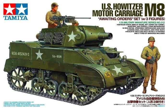 TAMIYA 35312 U.S. HOWITZER MOTOR CARRAIGE M8 “AWAITING OR..., Hobby en Vrije tijd, Modelbouw | Figuren en Diorama's, Verzenden