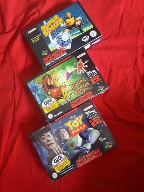 Nintendo - Snes - Lot Three Games Sealed - Toy Story - Timon, Spelcomputers en Games, Spelcomputers | Overige Accessoires