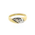 Bicolor gouden ring met diamant | 0,15 ct. (witgoud), Sieraden, Tassen en Uiterlijk, Ringen, 18 tot 19, Gebruikt, Overige kleuren