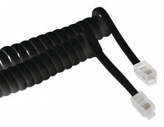 Headset RJ10 gedraaide kabel - Nedis - 5 meter (Zwart), Computers en Software, Pc- en Netwerkkabels, Nieuw, Verzenden