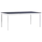 vidaXL Eettafel 180x90x73 cm grenenhout wit en grijs, Huis en Inrichting, Verzenden, Nieuw