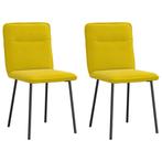 vidaXL Eetkamerstoelen 2 st fluweel geel, Huis en Inrichting, Stoelen, Verzenden, Nieuw
