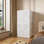 Opvouwbare witte kledingkast met roede en stevig PP-frame, Huis en Inrichting, Kasten | Kledingkasten, Verzenden, Nieuw