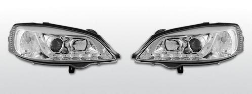 Koplampen LED DRL | Opel Astra G | chroom, Auto-onderdelen, Verlichting, Nieuw, Opel, Verzenden