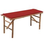 vidaXL Tuinbank inklapbaar met kussen 118 cm bamboe, Tuin en Terras, Tuinbanken, Verzenden, Nieuw, Hout