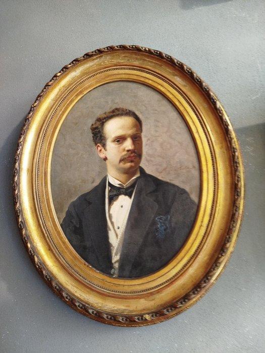 Pietro Morgari (1852-1885) - Gentiluomo, Antiek en Kunst, Kunst | Schilderijen | Klassiek
