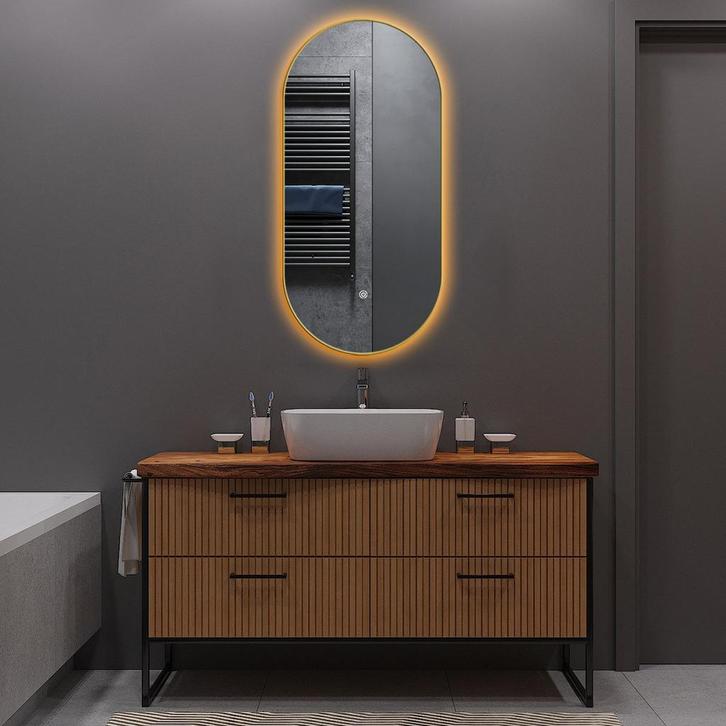 Badkamerspiegel met LED Verlichting en Verwarming 40x75cm -, Huis en Inrichting, Woonaccessoires | Spiegels, Nieuw, Ophalen of Verzenden