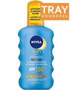 NIVEA SUN PROTECT & BRONZE SPF 50 ZONNEBRAND SPRAY TRAY 6 .., Verzenden, Nieuw