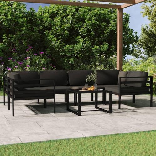 vidaXL 7-delige Loungeset met kussens aluminium, Tuin en Terras, Tuinsets en Loungesets, Loungeset, Nieuw, Aluminium, Verzenden