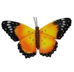 Wanddecoratie 3D vlinder geel afm 33,5 x 23 cm (Tuinieren), Tuin en Terras, Nieuw, Verzenden