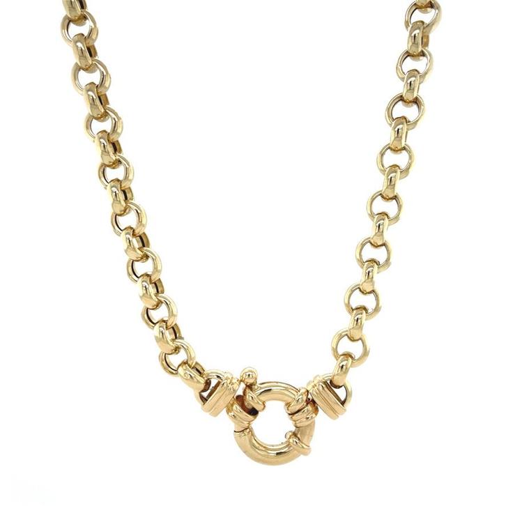 Gouden jasseron collier 45 cm 14 karaat, Sieraden, Tassen en Uiterlijk, Kettingen, Goud, Zo goed als nieuw, Goud, Verzenden