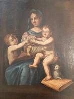 Scuola Italiana (XVII) - Madonna con Bambino e San, Antiek en Kunst, Kunst | Schilderijen | Klassiek