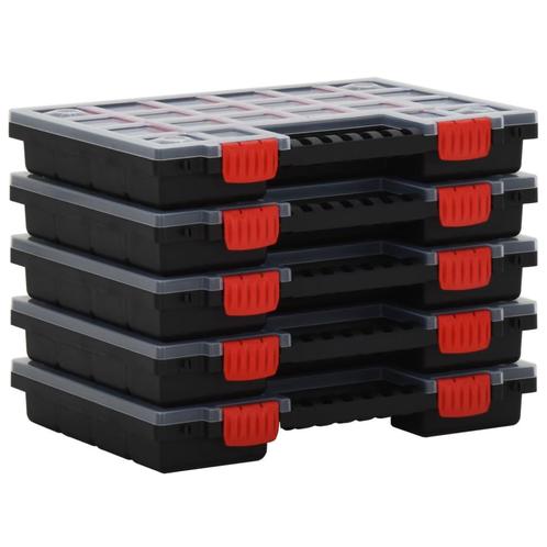 vidaXL Assortimentsdozen 5 st 34,5x25x5 cm polypropeen, Doe-het-zelf en Verbouw, Gereedschapskisten, Nieuw, Verzenden