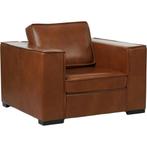 Leren fauteuil Fine - Granada Savannah (cognac) - Poten, Huis en Inrichting, Fauteuils, Nieuw, Ophalen of Verzenden, 100 tot 125 cm