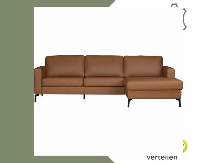 Leren hoekbank Match - 2.5-zits arm links + Longchair arm, Huis en Inrichting, Banken | Bankstellen, 250 tot 300 cm, 75 tot 100 cm