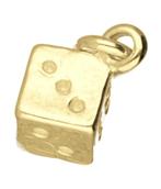 Gouden Dobbelsteen klein ketting hanger, Sieraden, Tassen en Uiterlijk, Kettinghangers, Verzenden, Nieuw