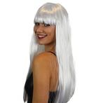 Pruik met pony wit, Verzenden, Nieuw, Feestartikel