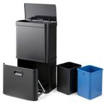 2dekans | Coast 56L Touchless RVS Prullenbak – Zwart/Zilver, Huis en Inrichting, Woonaccessoires | Prullenbakken, Ophalen of Verzenden