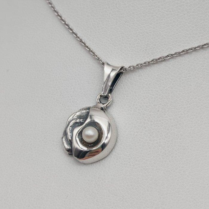 Zonder Minimumprijs - Ketting met hanger Zilver Parel -, Sieraden, Tassen en Uiterlijk, Antieke sieraden