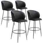 Barkruk Luana, met rugleuning, fluweellook - zwart/zwart, Se, Verzenden, Nieuw