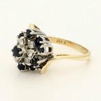 Ring - 14 karaat Geel goud, Witgoud Saffier - Diamant, Nieuw
