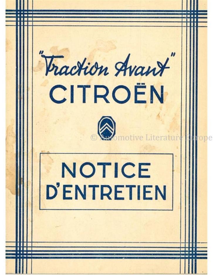 1950 CITROËN TRACTION AVANT INSTRUCTIEBOEKJE FRANS, Auto diversen, Handleidingen en Instructieboekjes