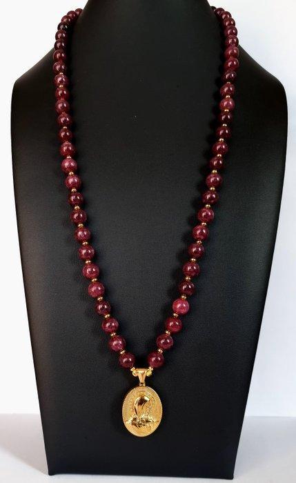 Granaat - Halsketting - Medaille van de Heilige Maagd Maria, Antiek en Kunst, Antiek | Boeken en Bijbels