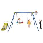 4-In-1 Schommelset Schommelframe met Schommel Glijbaan en Ba