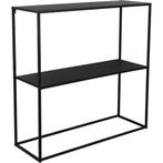 Bijzettafel - Trion Xena - Consoletafel - Zwart - Metaal, Huis en Inrichting, Ophalen of Verzenden, Nieuw, Metaal