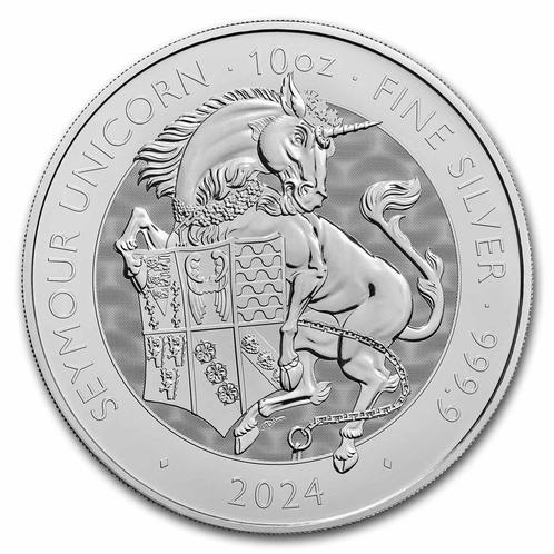 Tudor Beast Seymour Unicorn 10 oz 2024, Postzegels en Munten, Munten | Europa | Niet-Euromunten, Losse munt, Zilver, Verzenden