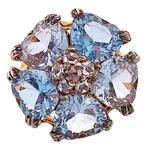 Zonder minimumprijs - Ring - 9 kt. Geel goud, Zilver Topaas, Nieuw