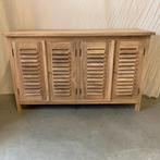 Dressoir - teakhout met louvre deuren - 140 cm - TTM Wonen
