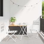vidaXL Tuin Opvouwbare Stoel 2 pcs Wit 55 x 56.5 x 91cm, Tuin en Terras, Verzenden, Nieuw, Metaal