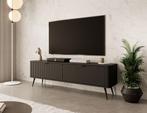 TV-Meubel zwart 163x38x51 | 2 kleppen, Huis en Inrichting, Kasten | Televisiemeubels, Overige materialen, Verzenden, 150 tot 200 cm