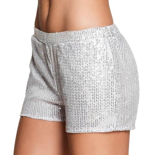 Korte Broek Pailletten Zilver M, Hobby en Vrije tijd, Feestartikelen, Nieuw, Verzenden