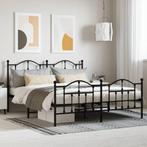 vidaXL Bedframe met voetbord zonder matras metaal zwart, Verzenden, Zwart, 200 cm, Metaal
