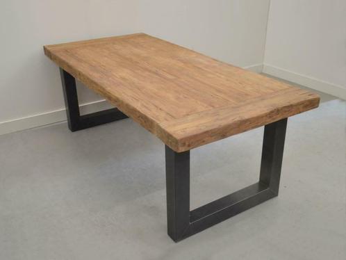 Topaanbieding! Robuuste kloostertafel 8 cm dik, Huis en Inrichting, Tafels | Eettafels, 200 cm of meer, Nieuw, Teakhout, Overige houtsoorten