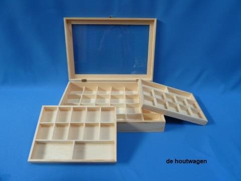 verzamelkist groot - houten kist met vakken - vakkenkist, Verzamelen, Overige Verzamelen, Nieuw, Ophalen of Verzenden
