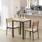 TRUUSK 3-delige Eetkamerset, Eettafelset, Houten Tafel MDF +, Huis en Inrichting, Tafels | Eettafels, Verzenden, Nieuw