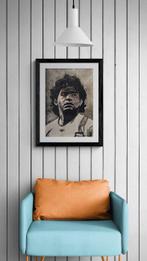Boriani - Maradona - hand-painted on vintage book pages, Nieuw